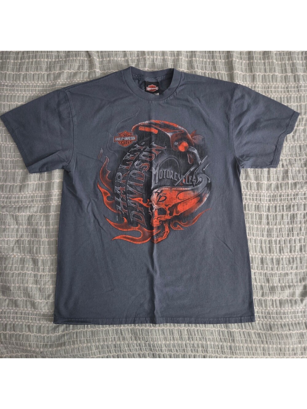 Harley-Davidson blue skull graphic T-shirt